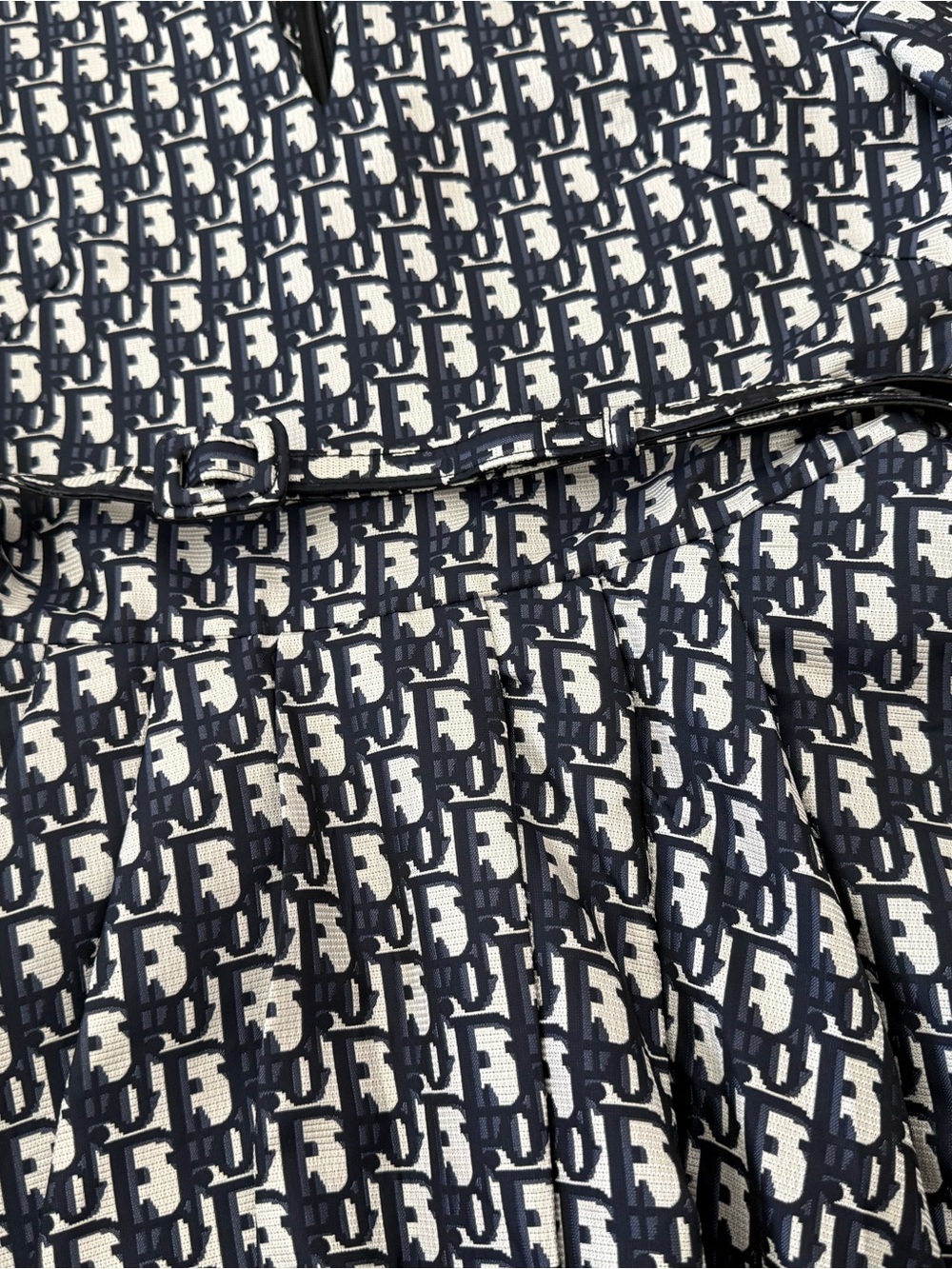 Dior logo print Navy and White Monogram Fit-and-Flare Dress - Picture 3 of 7